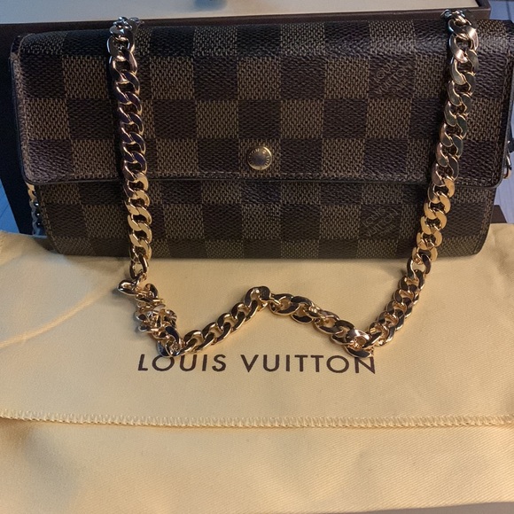 COPY - 🤎🧡🤎Luis Vuitton Damier Ebene canvas Sarah wallet crossbody bag - Picture 6 of 12